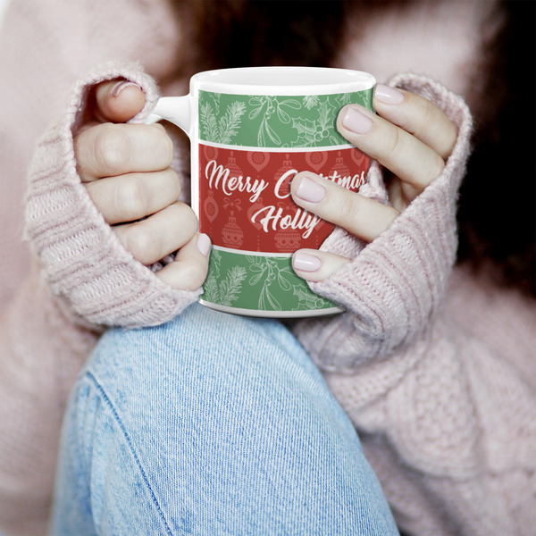 Christmas Holly 11oz Coffee Mug - LIFESTYLE