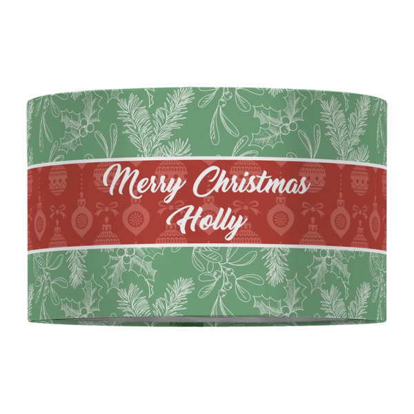 Christmas Holly 12" Drum Lampshade - FRONT (Fabric)