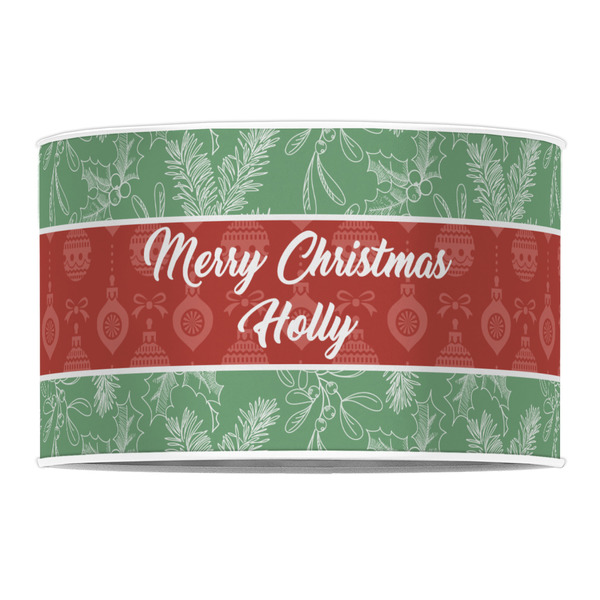 Christmas Holly 12" Drum Lampshade - FRONT (Poly Film)