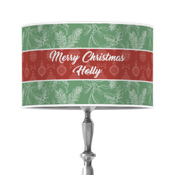 Christmas Holly 12" Drum Lamp Shade - Poly-film (Personalized)