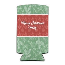 Christmas Holly Can Cooler (tall 12 oz) (Personalized)