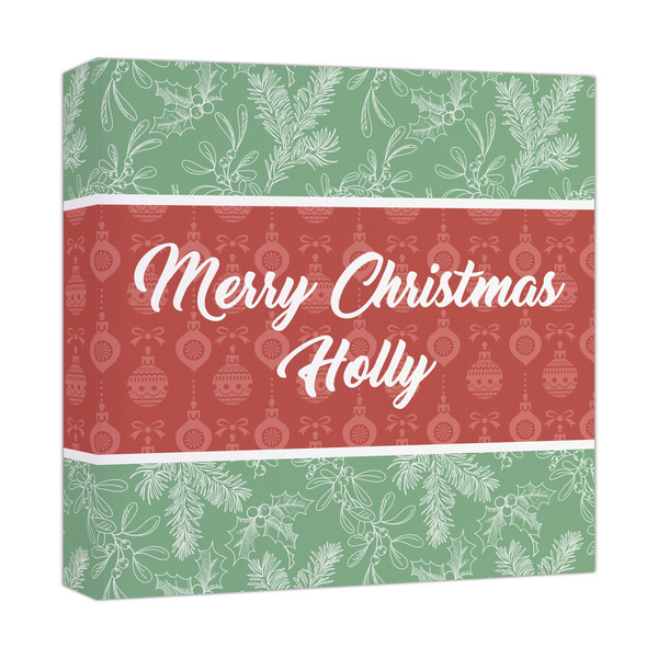 Custom Christmas Holly Canvas Print - 12x12 (Personalized)