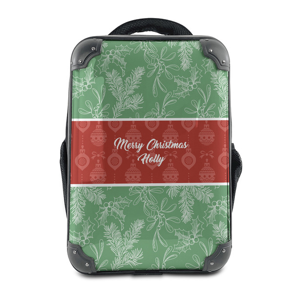 Custom Christmas Holly 15" Hard Shell Backpack (Personalized)