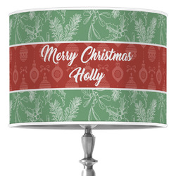 Christmas Holly 16" Drum Lamp Shade - Poly-film (Personalized)