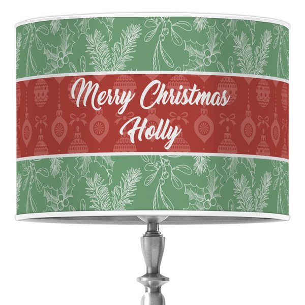 Custom Christmas Holly Drum Lamp Shade (Personalized)