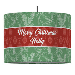 Christmas Holly Drum Pendant Lamp (Personalized)