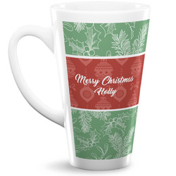Christmas Holly 16 Oz Latte Mug (Personalized)