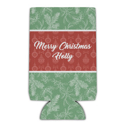 Christmas Holly Can Cooler (16 oz) (Personalized)
