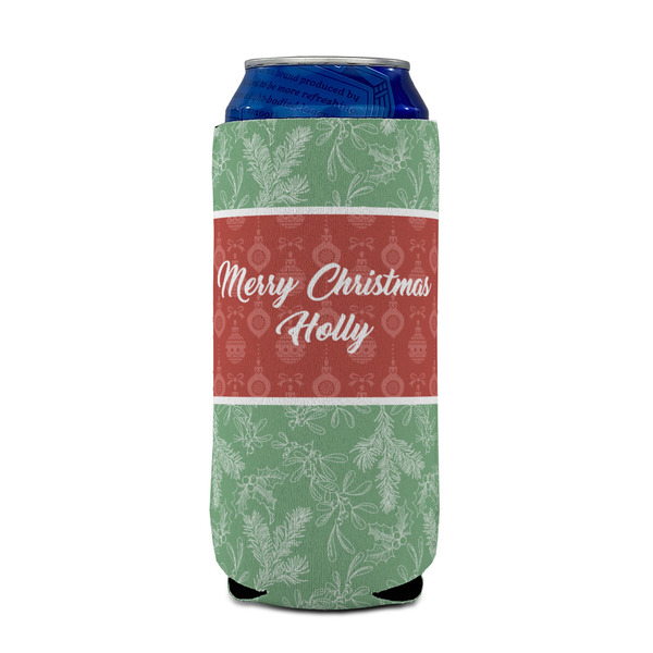 Christmas Holly 16oz Can Sleeve - FRONT (on can)