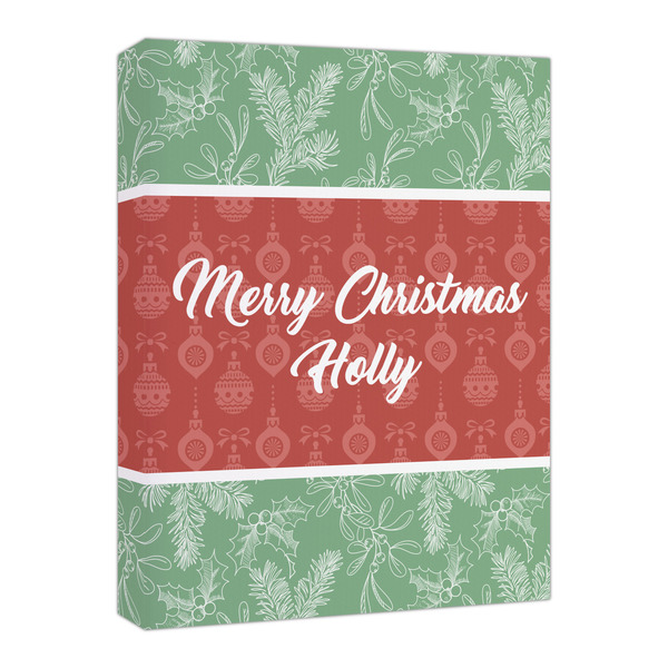 Custom Christmas Holly Canvas Print - 16x20 (Personalized)