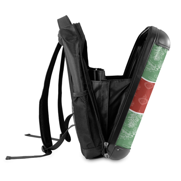 Christmas Holly 18" Hard Shell Backpacks - SIDE OPEN