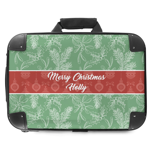 Custom Christmas Holly Hard Shell Briefcase - 18" (Personalized)