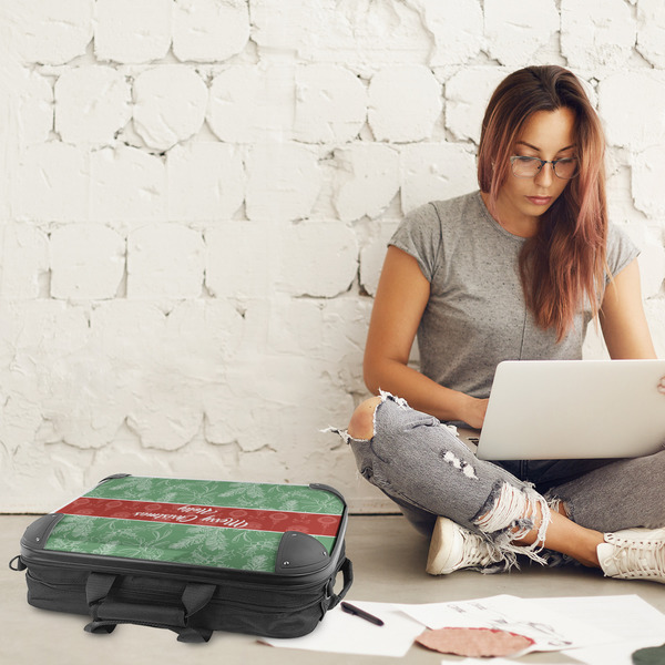Christmas Holly 18" Laptop Briefcase - LIFESTYLE