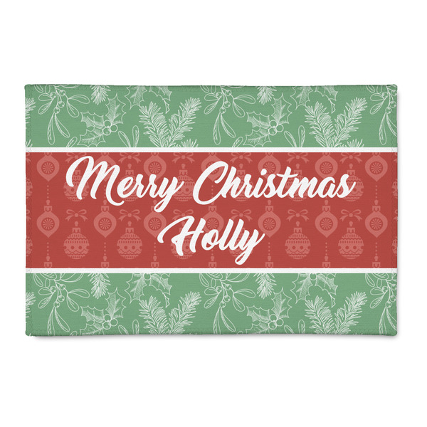 Custom Christmas Holly 2' x 3' Patio Rug (Personalized)