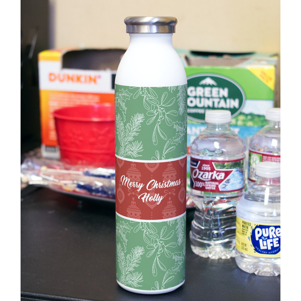Christmas Holly 20oz Water Bottles - Full Print - In Context