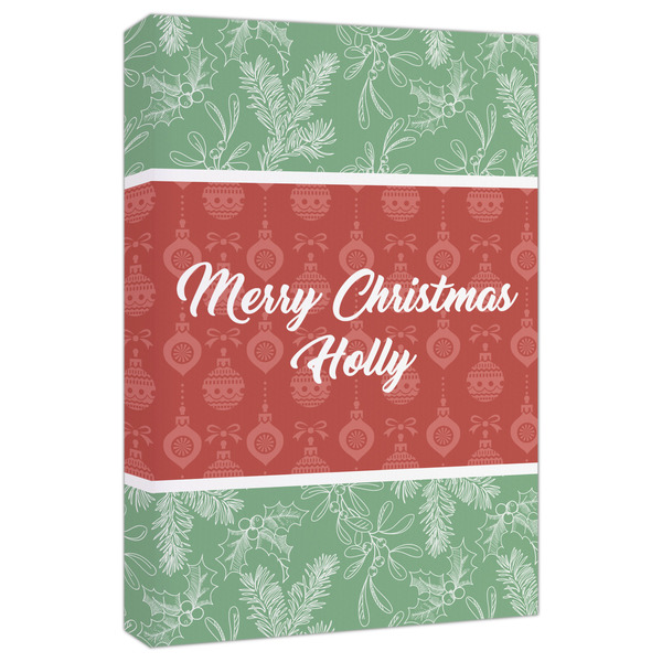 Custom Christmas Holly Canvas Print - 20x30 (Personalized)