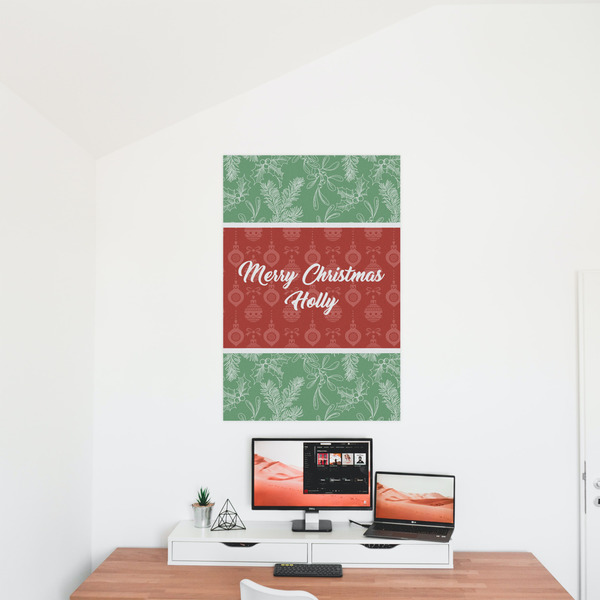 Christmas Holly 24x36 - Matte Poster - On the Wall