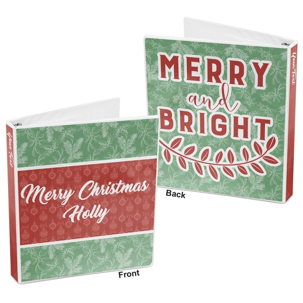 Christmas Holly 3-Ring Binder Front and Back