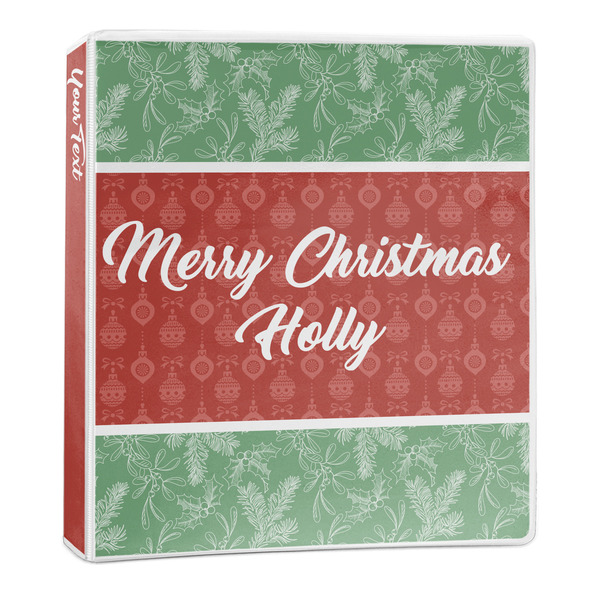 Custom Christmas Holly 3-Ring Binder - 1 inch (Personalized)