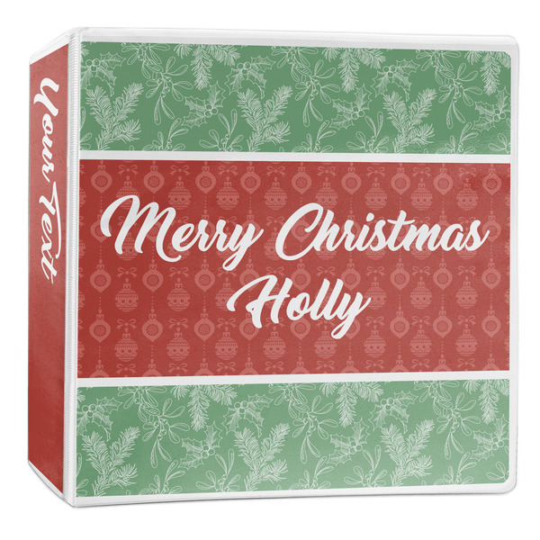 Custom Christmas Holly 3-Ring Binder - 2 inch (Personalized)