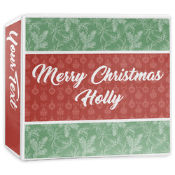 Christmas Holly 3-Ring Binder - 3 inch (Personalized)