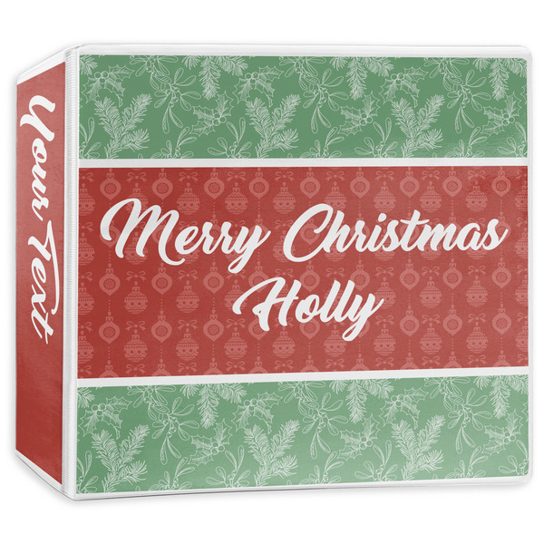 Custom Christmas Holly 3-Ring Binder - 3 inch (Personalized)