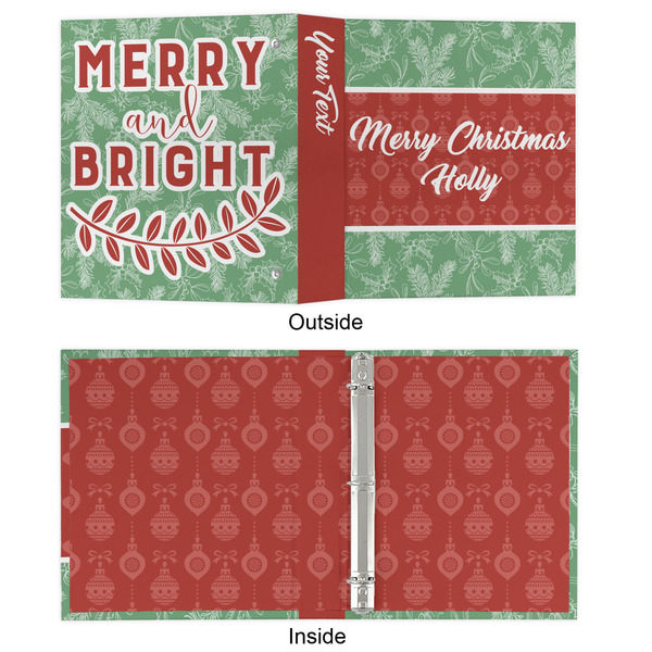 Christmas Holly 3 Ring Binders - Full Wrap - 1" - APPROVAL
