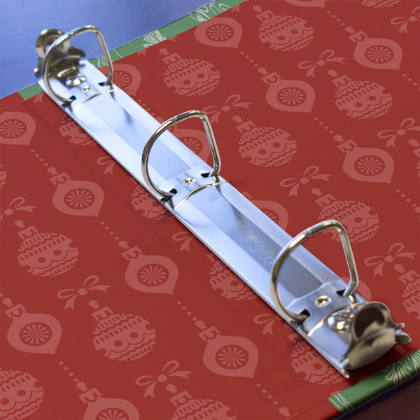 Christmas Holly 3 Ring Binders - Full Wrap - 1" - DETAIL