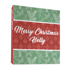 Christmas Holly 3 Ring Binder - Full Wrap - 1" (Personalized)