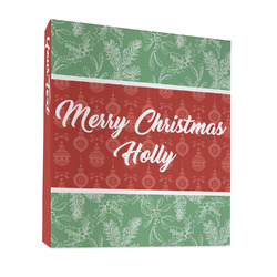 Christmas Holly 3 Ring Binder - Full Wrap - 1" (Personalized)