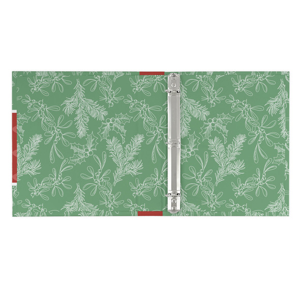 Christmas Holly 3 Ring Binders - Full Wrap - 1" - OPEN INSIDE