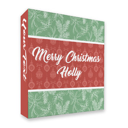 Christmas Holly 3 Ring Binder - Full Wrap - 2" (Personalized)