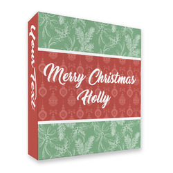 Christmas Holly 3 Ring Binder - Full Wrap (Personalized)