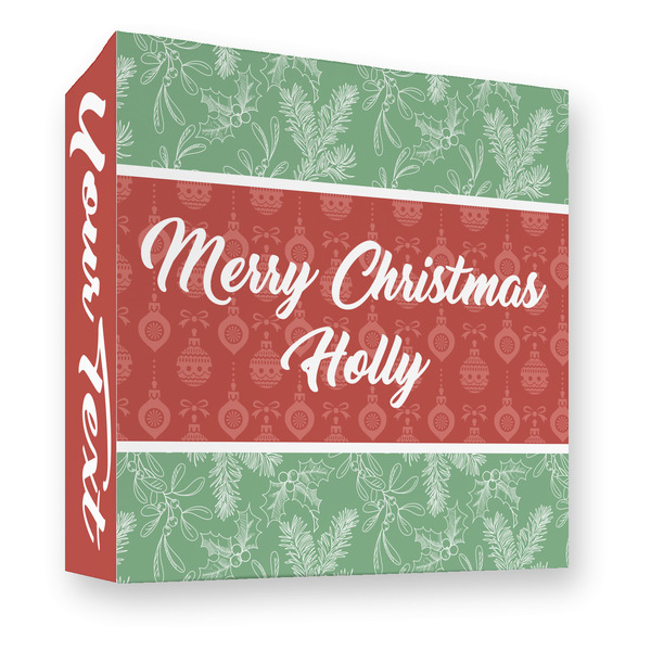 Custom Christmas Holly 3 Ring Binder - Full Wrap - 3" (Personalized)
