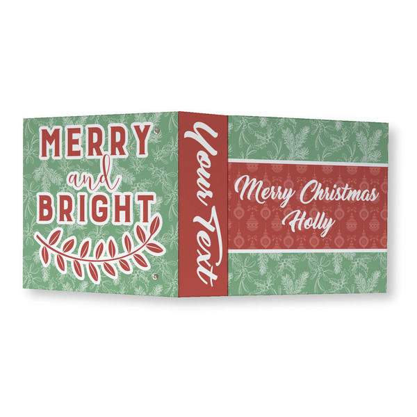 Christmas Holly 3 Ring Binders - Full Wrap - 3" - OPEN OUTSIDE
