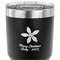 Christmas Holly 30 oz Stainless Steel Ringneck Tumbler - Black - CLOSE UP