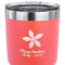 Christmas Holly 30 oz Stainless Steel Ringneck Tumbler - Coral - CLOSE UP