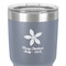 Christmas Holly 30 oz Stainless Steel Ringneck Tumbler - Grey - Close Up