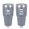 Christmas Holly 30 oz Stainless Steel Ringneck Tumbler - Grey - Double Sided - Front & Back