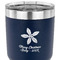 Christmas Holly 30 oz Stainless Steel Ringneck Tumbler - Navy - CLOSE UP