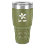 Christmas Holly 30 oz Stainless Steel Tumbler - Olive - Single-Sided (Personalized)