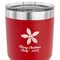 Christmas Holly 30 oz Stainless Steel Ringneck Tumbler - Red - CLOSE UP