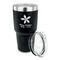 Christmas Holly 30 oz Stainless Steel Ringneck Tumblers - Black - LID OFF