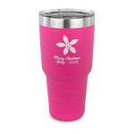 Christmas Holly 30 oz Stainless Steel Tumbler - Pink - Single Sided (Personalized)