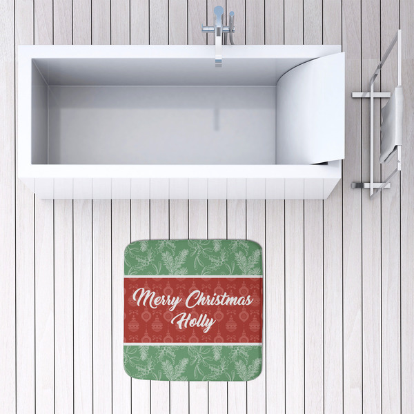 Christmas Holly 48x48 Foam Memory Mat - LIFESTYLE