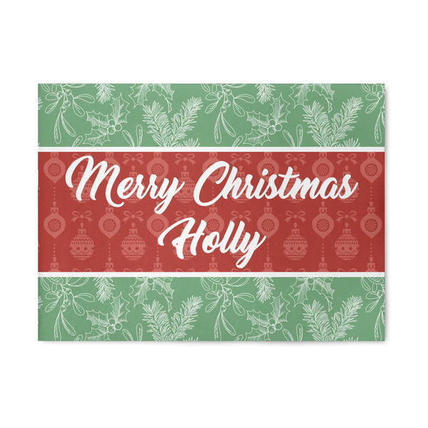 Custom Christmas Holly 5' x 7' Patio Rug (Personalized)