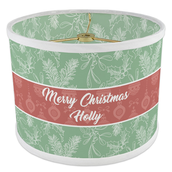 Christmas Holly 8" Drum Lampshade - ANGLE Poly-Film