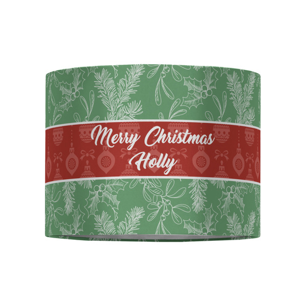 Christmas Holly 8" Drum Lampshade - FRONT (Fabric)