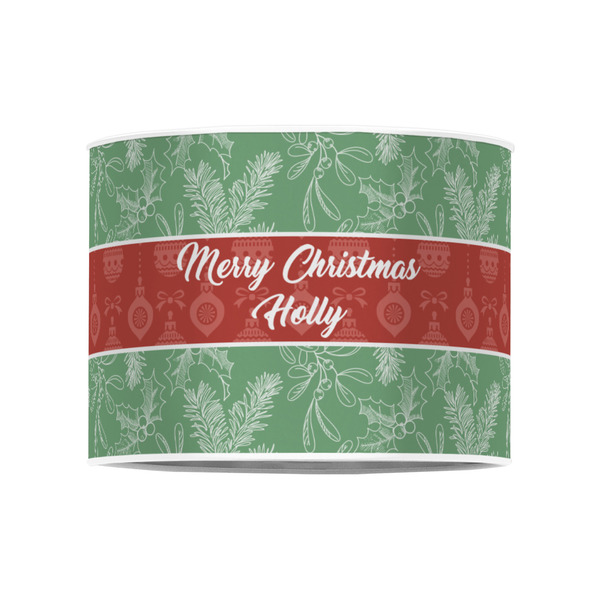 Christmas Holly 8" Drum Lampshade - FRONT (Poly Film)