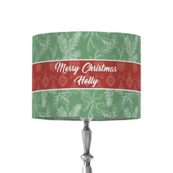 Christmas Holly 8" Drum Lamp Shade - Fabric (Personalized)
